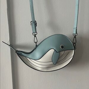 Whale Shaped Crossbody Bag in Blue and White